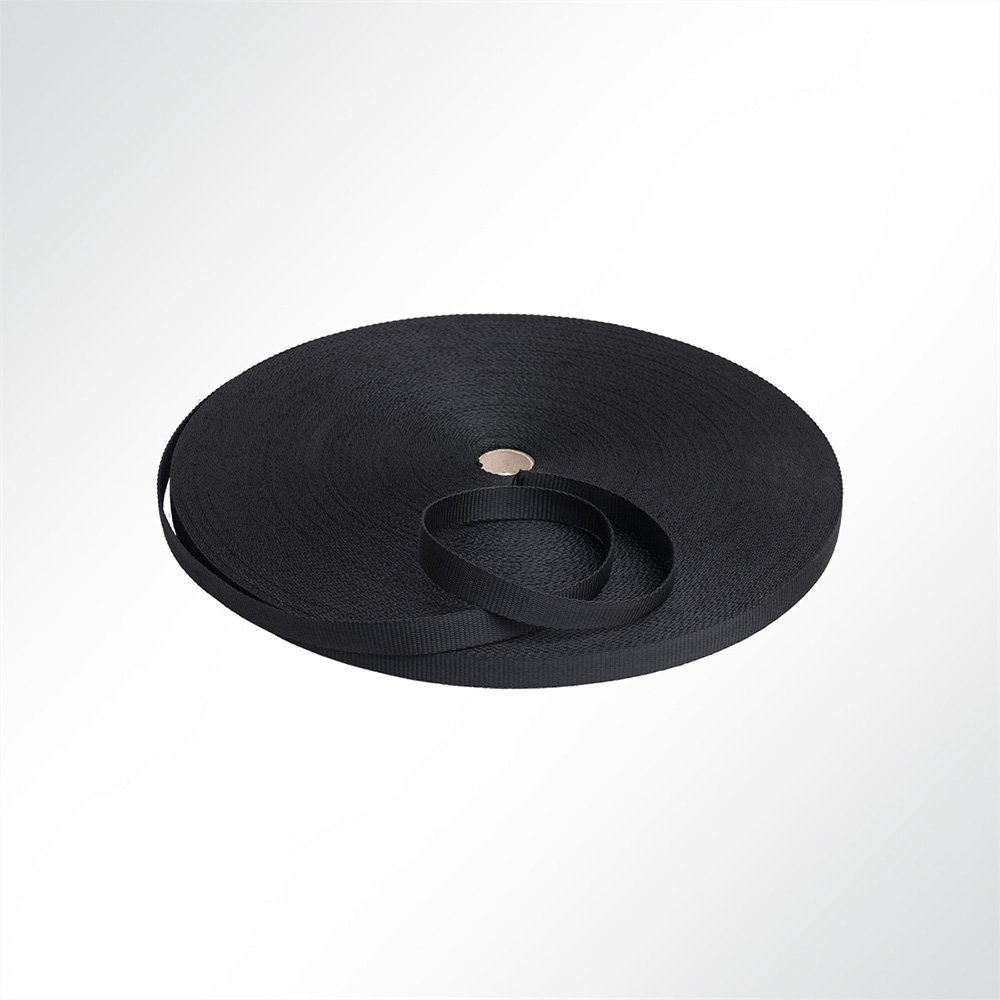 Artikelbild Gurtband Polyester (PES), 25 mm breit, 1 mm stark, 1200 Kg, schwarz