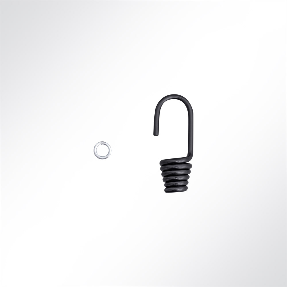 Artikelbild Spiralhaken verzinkt kunststoffbeschichtet für Expanderseil  Ø 8mm schwarz