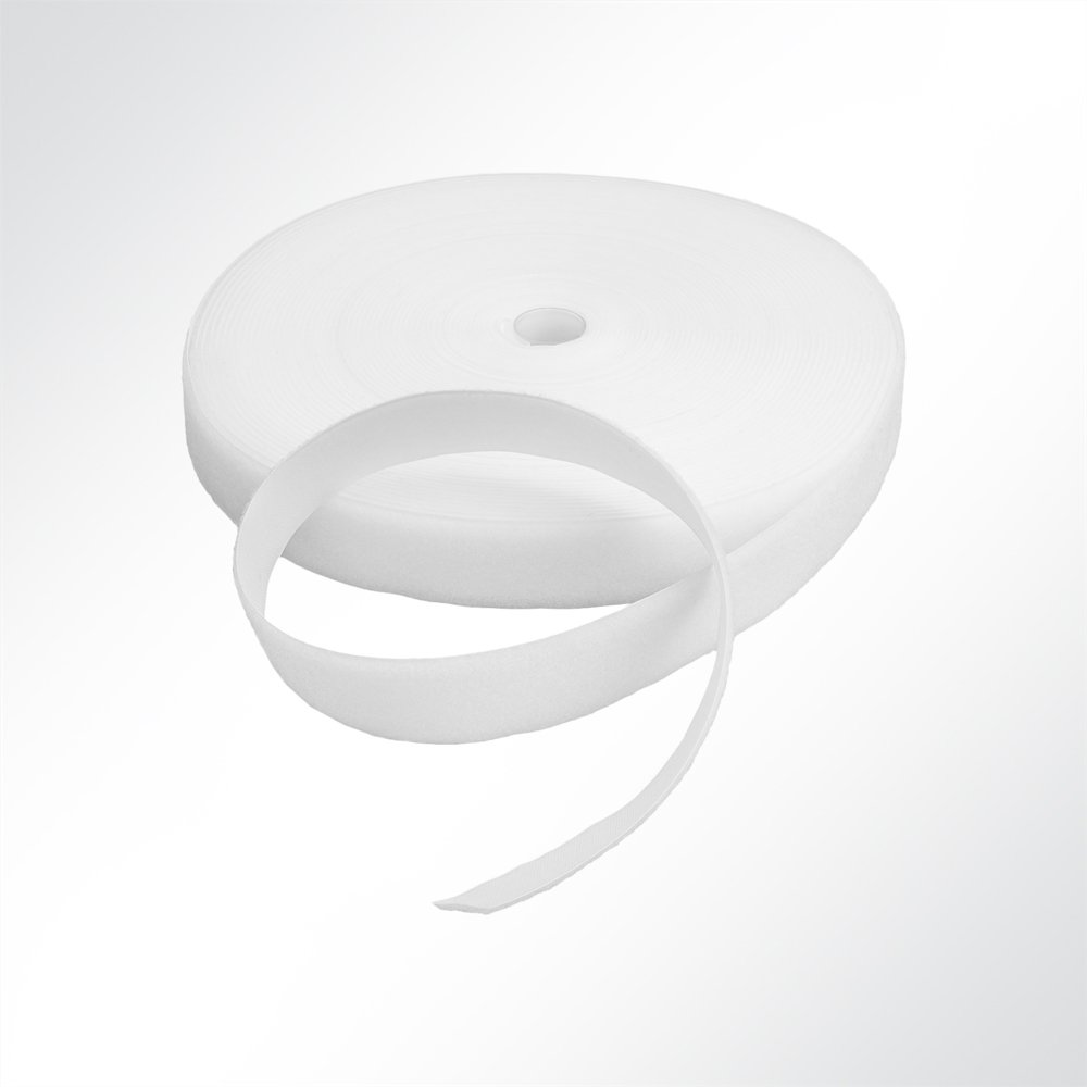 Artikelbild Flauschband zum Hochfrequenzschweißen – Klettband, 20mm breit Weiß