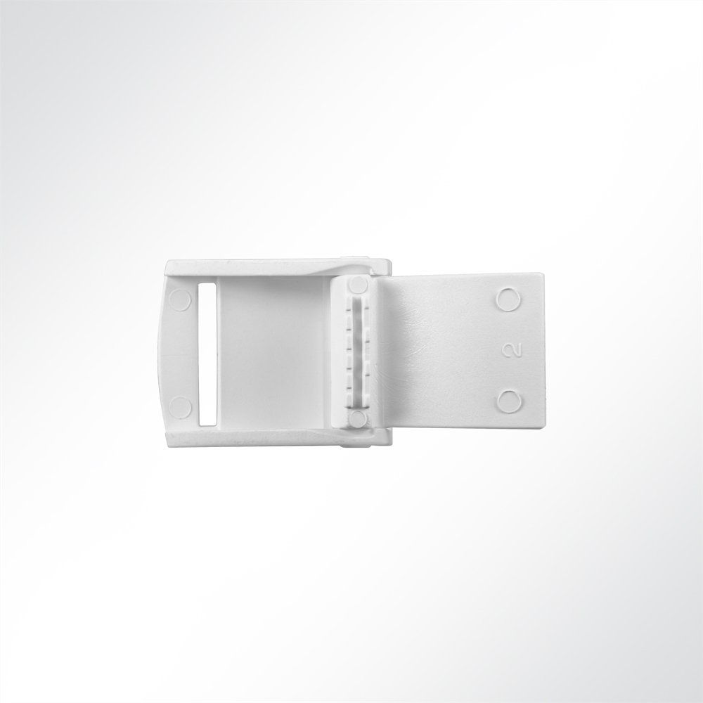 Artikelbild Kunststoff Klemmschnalle gezahnt 25mm weiß