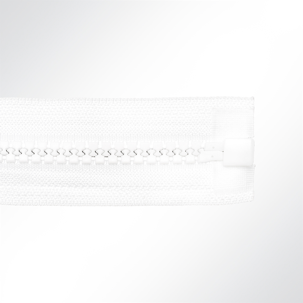 Artikelbild Zahnreißverschluss teilbar zum Nähen Zahnbreite 8mm mit Doppelschieber weiß L: 150cm
