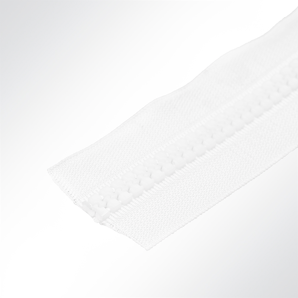 Artikelbild Zahnreißverschluss weiß Zahnbreite 8mm zum Nähen Meterware