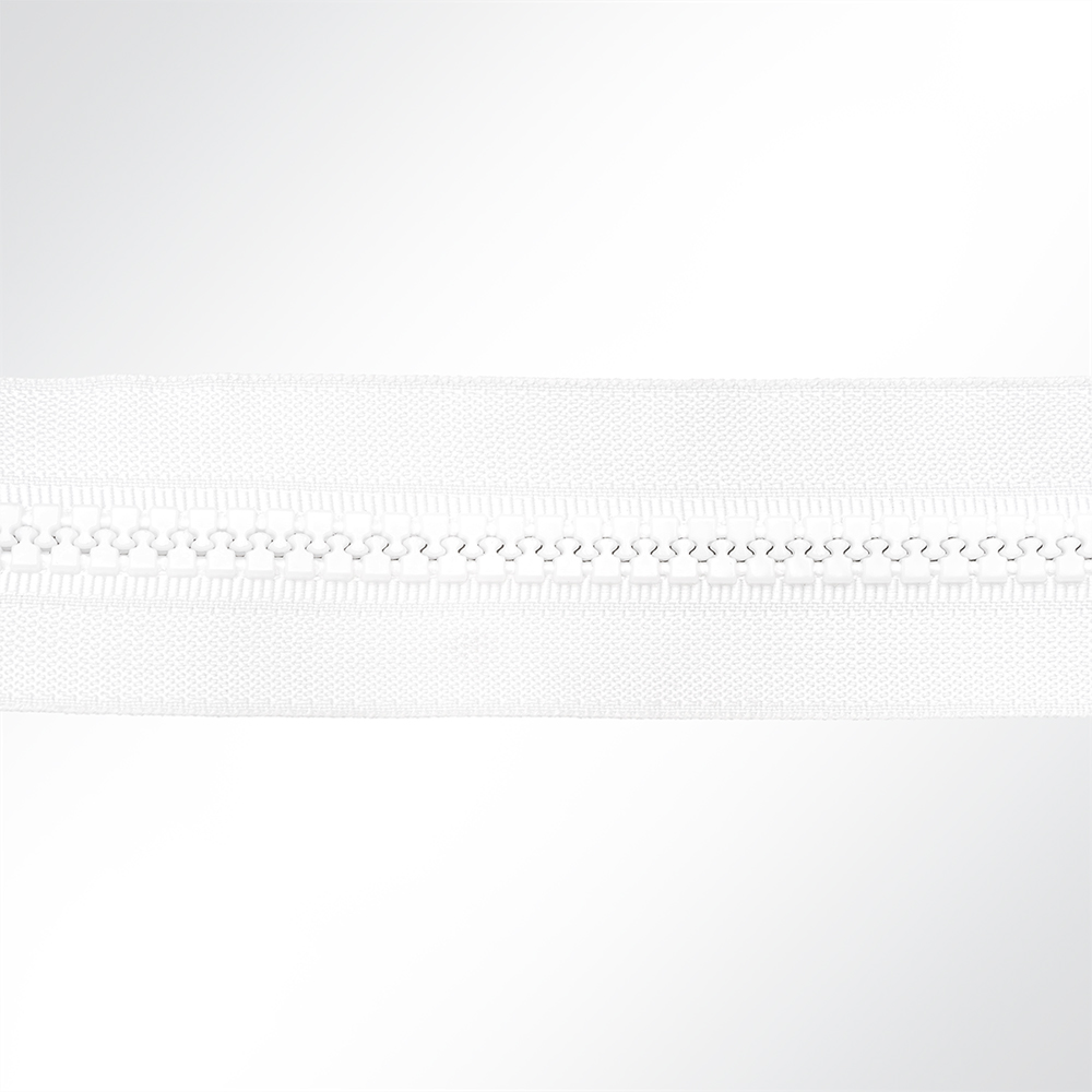 Artikelbild Zahnreißverschluss weiß Zahnbreite 8mm zum Nähen Meterware