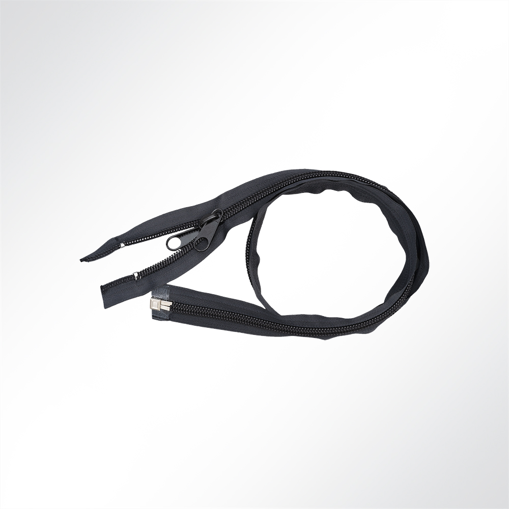 Artikelbild Spiralreißverschluss teilbar zum Nähen Spiralbreite 10mm mit Doppelschieber schwarz L: 100cm