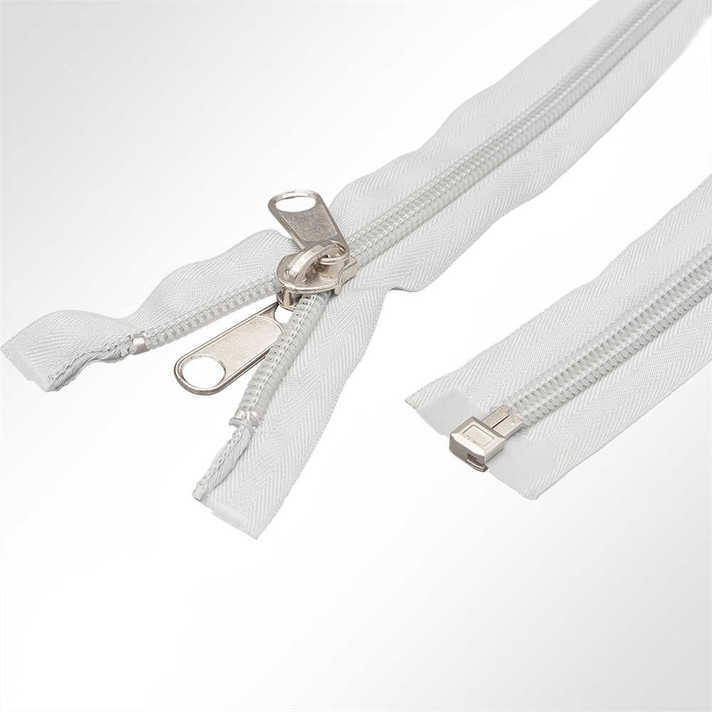 Artikelbild Spiralreißverschluss teilbar zum Nähen Spiralbreite 10mm mit Doppelschieber hellgrau L: 250cm