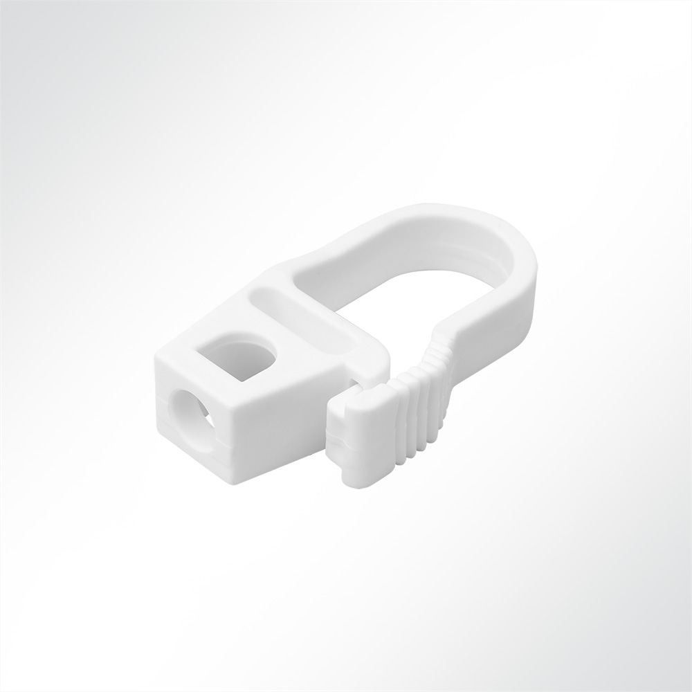 Artikelbild Haken aus Nylon Kunststoff mit Sicherung für 6mm Seil Weiß