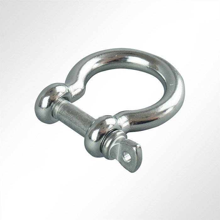 Geschwungener Edelstahl-Schäkel mit schraubbarem Bolzen
